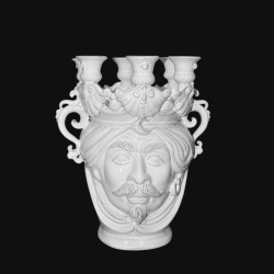 Testa a candeliere h 25 white line maschio - Teste di moro moderne Sofia Ceramiche