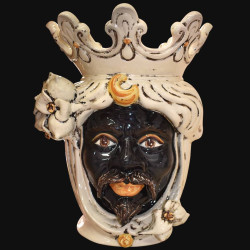 Ceramic Head with lemons h 40 Ivory Line male - Sofia Ceramica