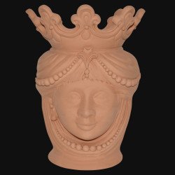 Vaso a testa di moro grezzo siciliana in terracotta modellato a mano Vaso a testa di moro grezzo siciliana in terracotta modellato a mano