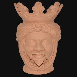 Terracotta head vase h 40 male with breads