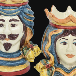 copy of Pair of moor's heads h 15 cm in caltagirone ceramic