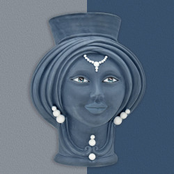 Testa h 30 Blu Opaco Donna - Teste di moro moderne Sofia Ceramiche