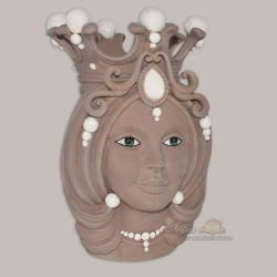 Ceramic moor's Head h 38 matt  - Modern Moorish heads Sofia Ceramiche