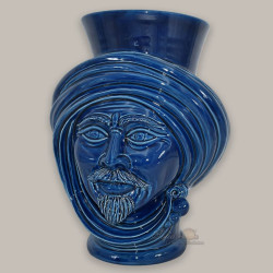 Testa h 30 Integral Blue uomo corona liscia - Modern Moorish heads Sofia Ceramiche