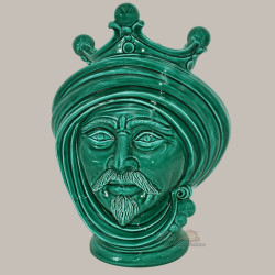 Testa h 30 Verde Integrale Uomo - Teste di moro moderne Sofia Ceramiche