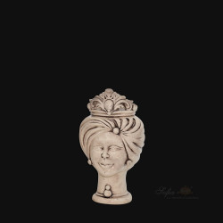 Testa h 16 tuareg madreperla antichizzato femmina - Ceramiche di Caltagirone Sofia