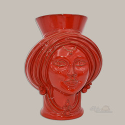 Testa h 30 Integral Red donna - Modern Moorish heads Sofia Ceramiche