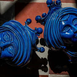 Testa h 30 Integral Blue maschio - Modern Moorish heads Sofia Ceramiche