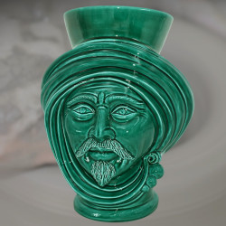 Testa h 30 corona liscia verde Integrale Uomo - Teste di moro moderne Sofia Ceramiche