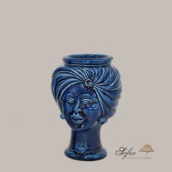 Testa h 16 tuareg Blu intenso femmina - Ceramiche di Caltagirone Sofia