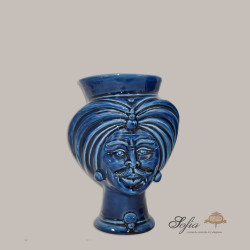 Testa h 16 tuareg Blu intenso uomo - Ceramiche di Caltagirone Sofia