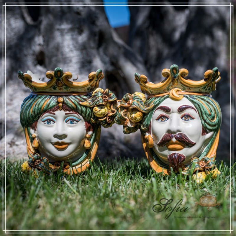 Teste di Moro in ceramica di Caltagirone