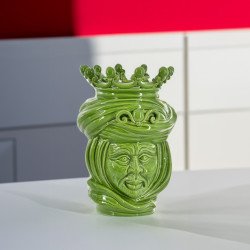 Sicilian Moor's Head in modern line | Green Vase h 20 tuareg