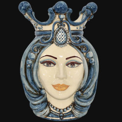 Vaso a testa di moro donna in ceramica artistica di Caltagirone
