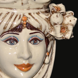 Ceramic Head with lemons h 25 ivory line female